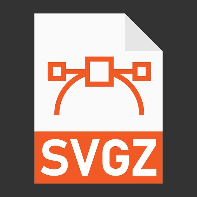 Diseño plano moderno de icono de archivo svgz para web
