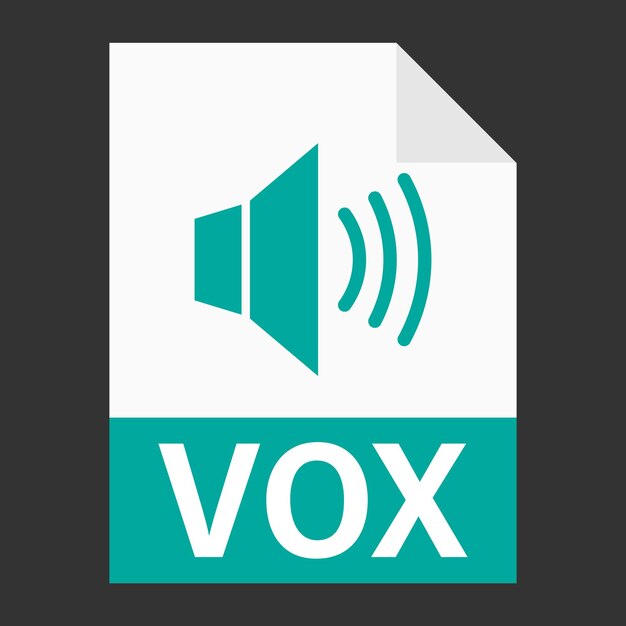 Diseño plano moderno de icono de archivo VOX para web