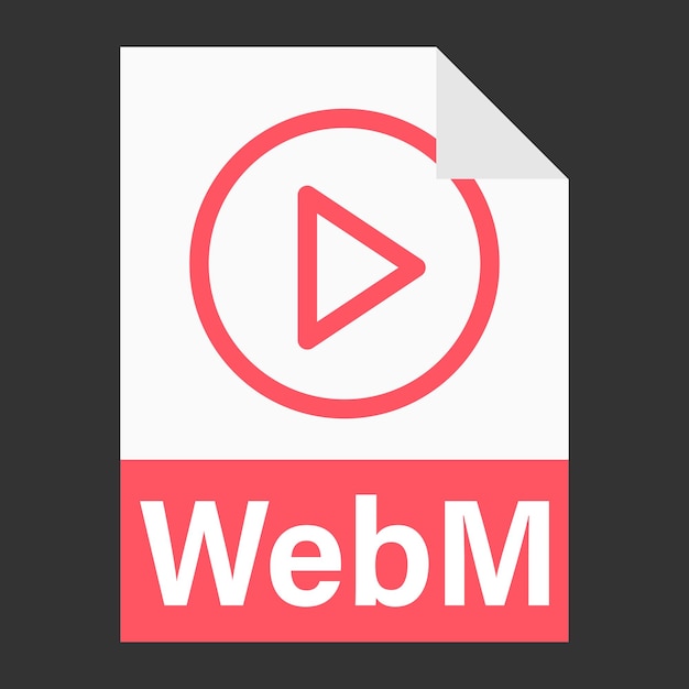 Diseño plano moderno de icono de archivo webm para web