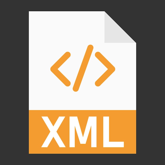 Diseño plano moderno de icono de archivo XML para web