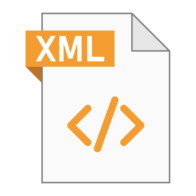 Diseño plano moderno de icono de archivo XML para web