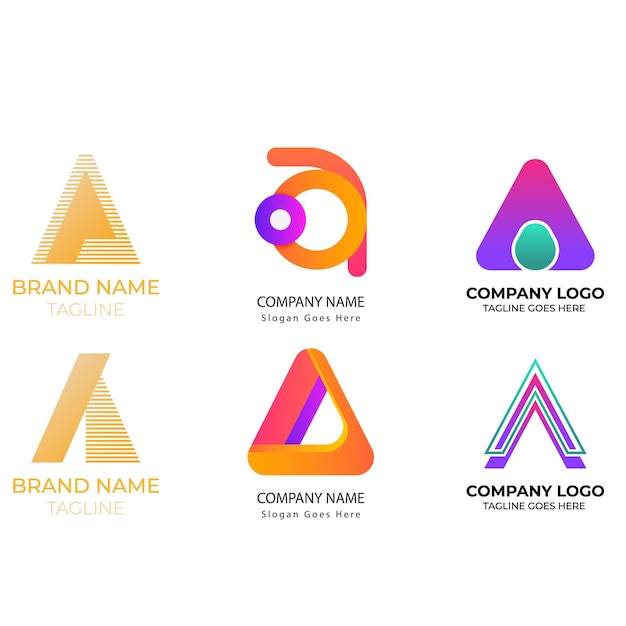 Diseño plano de un paquete de plantillas de logotipos