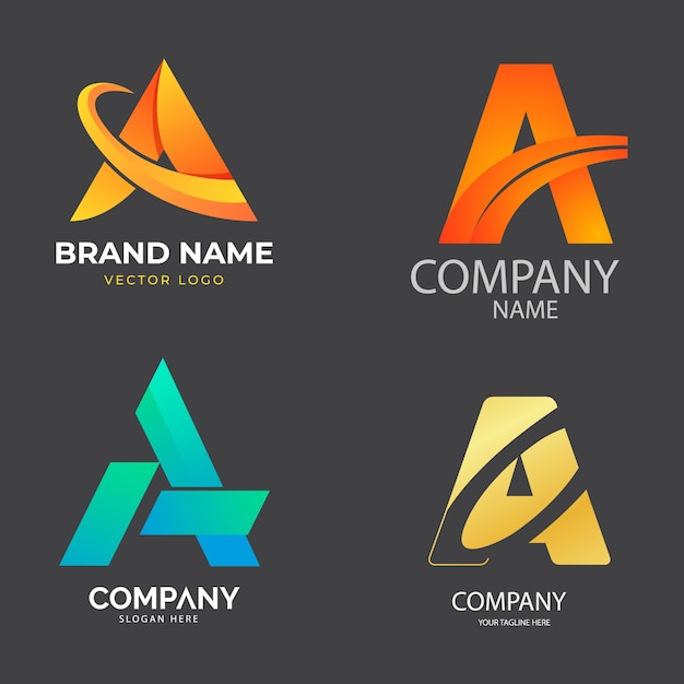 Diseño plano de un paquete de plantillas de logotipos