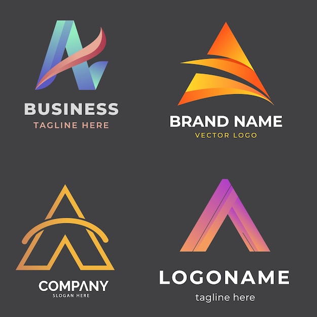Diseño plano de un paquete de plantillas de logotipos