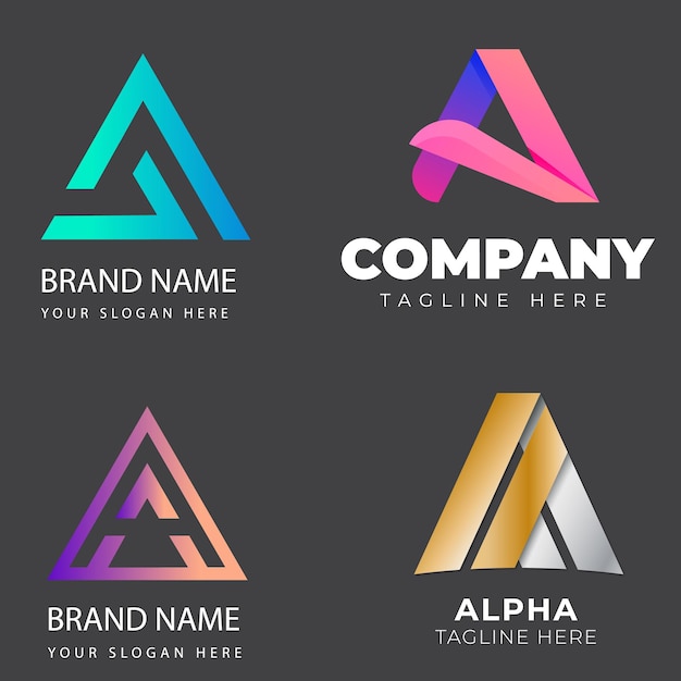 Diseño plano de un paquete de plantillas de logotipos