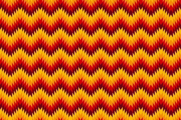 Vector diseño plano de patrón sin costuras geométrico abstracto en color rojo y amarillo