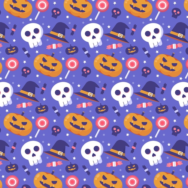 Diseño plano de patrón de halloween