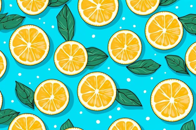 El diseño plano del patrón Lemon Pop Art