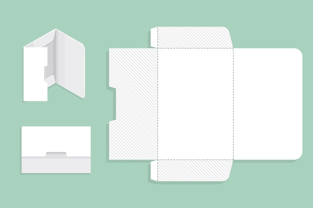 Vector diseño plano de plantilla troquelada de caja