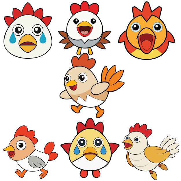 Diseño plano de pollo de Yokohama Diseño vectorial de animales