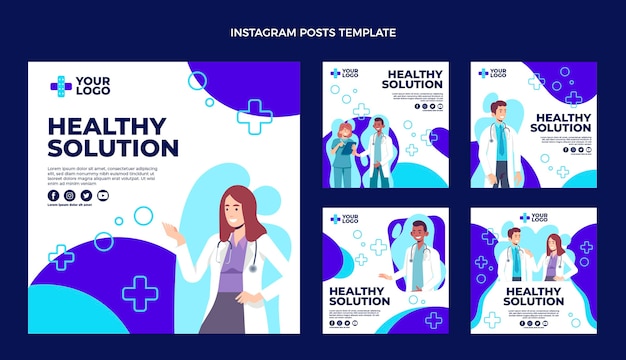 Vector diseño plano de poste médico ig.