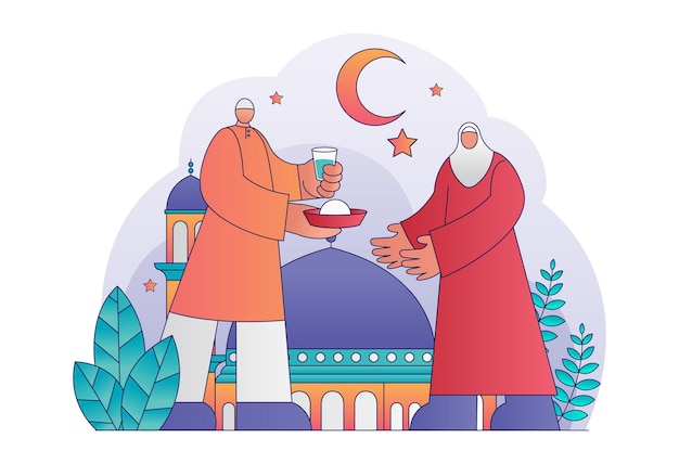 diseño plano de ramadán mubarak