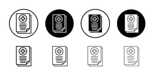 Diseño plano y sencillo del icono del informe médico