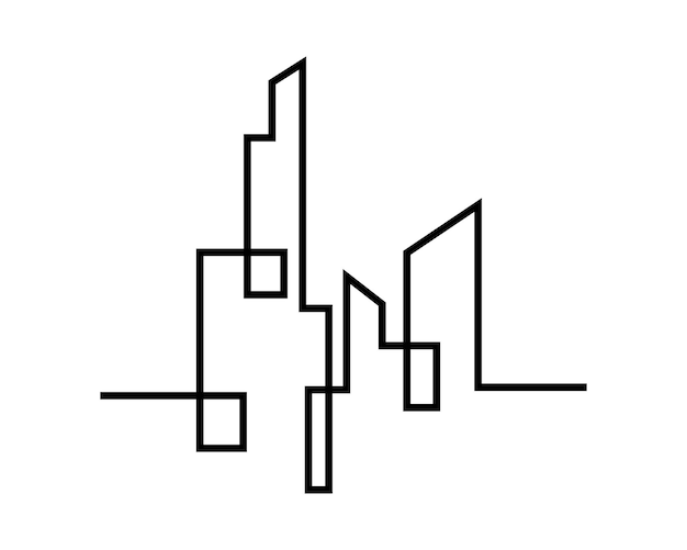 Diseño plano de silueta de ciudad