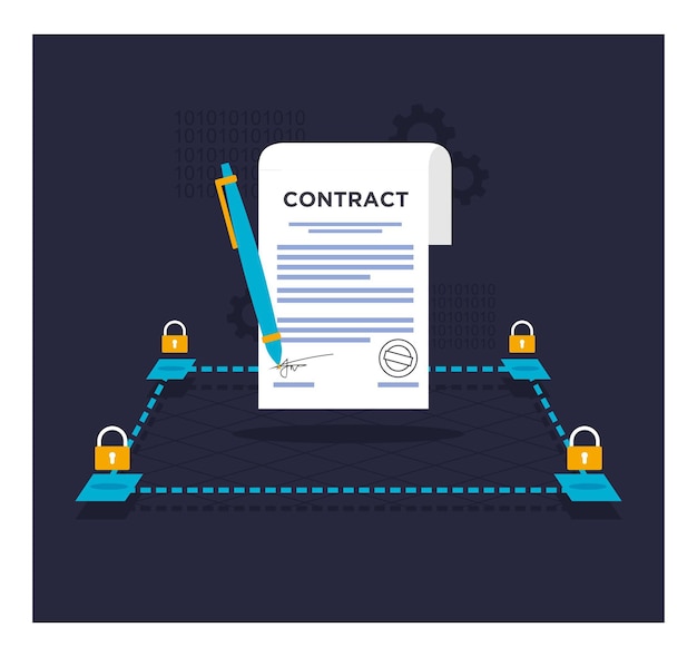 Diseño plano Smart Contract Blockchain