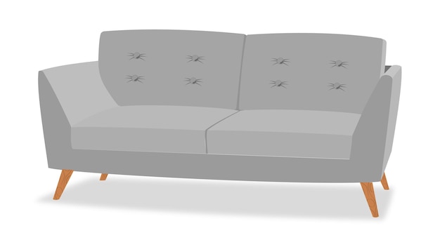 Diseño plano de sofá gris
