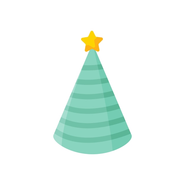 Diseño plano de sombrero de cono de fiesta de cumpleaños de navidad