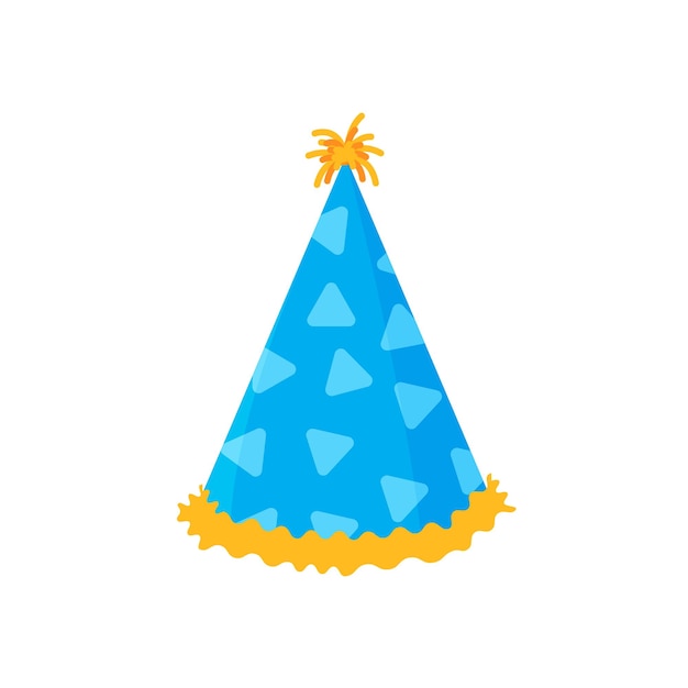 Diseño plano de sombrero de cono de fiesta de cumpleaños de navidad