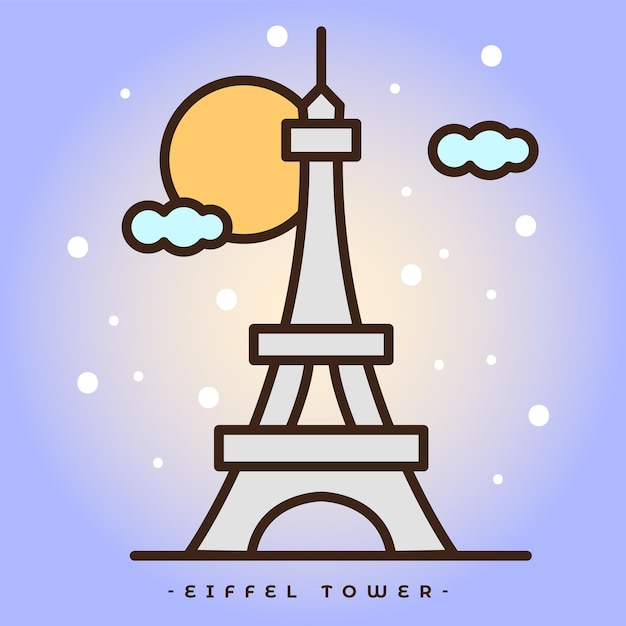 Diseño plano de la torre eiffel