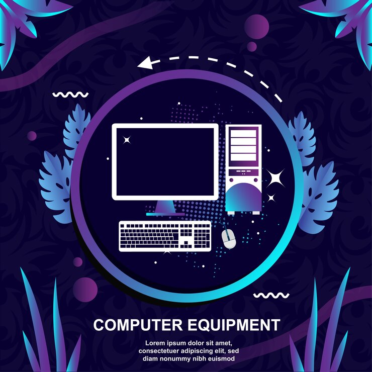 diseño plano vector de equipo informatico