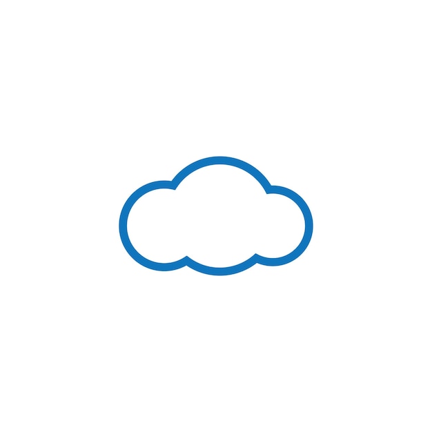Diseño plano del vector del icono de la ilustración de la nube