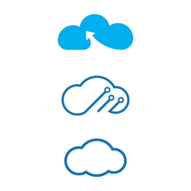 Diseño plano del vector del icono de la ilustración de la nube