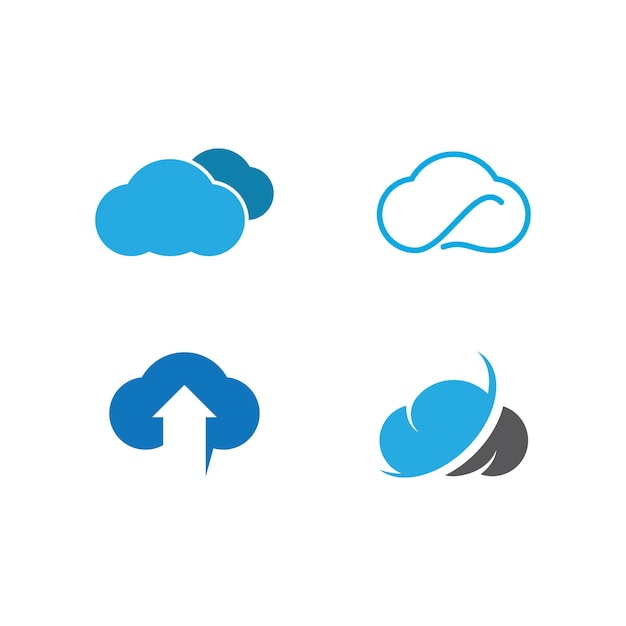 Diseño plano del vector del icono de la ilustración de la nube