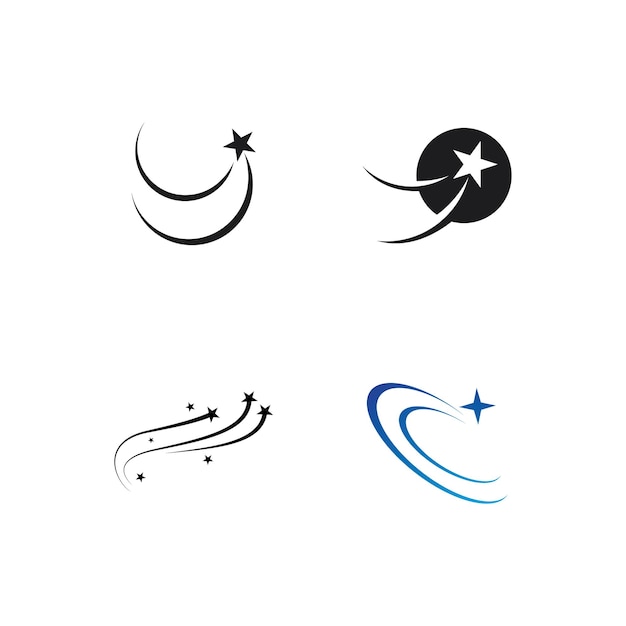 Diseño plano del vector del icono del logotipo de la estrella