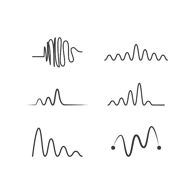 Diseño plano del vector del icono de la música Soundwave