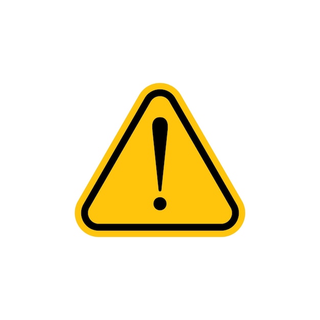 Diseño plano de vector de icono de señal de advertencia