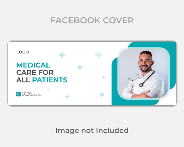 diseño plano vectorial de atención médica portada de Facebook