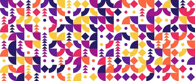 Diseño plano vectorial banderas de mosaico geométrico de colores coloridos