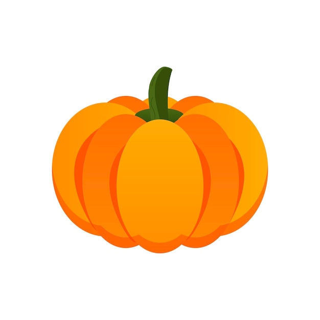 Diseño plano vectorial de calabaza naranja que se puede utilizar para etiquetas adhesivas impresas