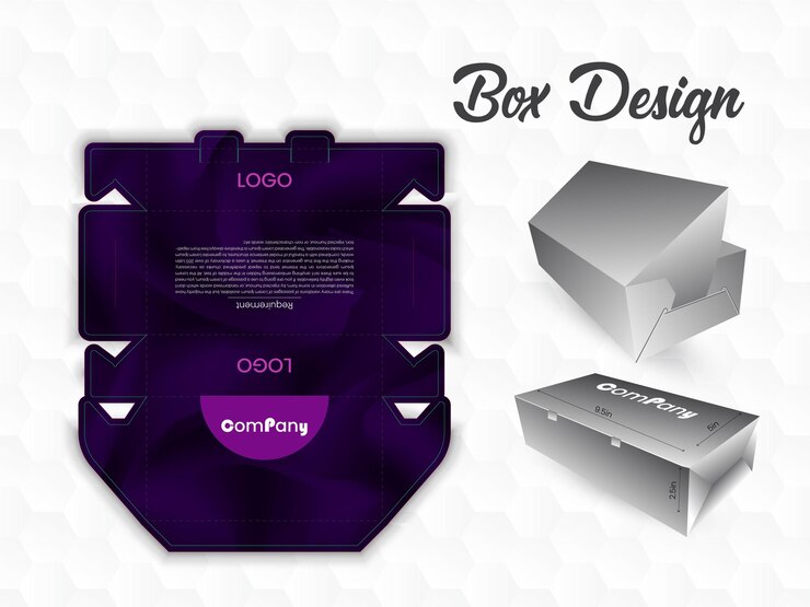 Vector diseño plano vectorial del diseño de la plantilla de corte de caja