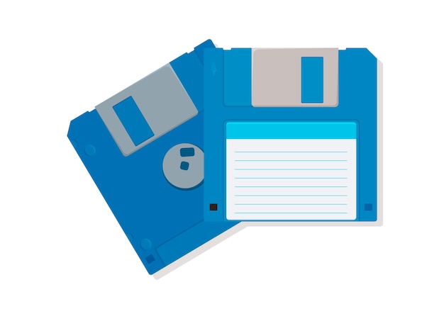 Diseño plano vectorial de disquete de PC aislado en fondo blanco