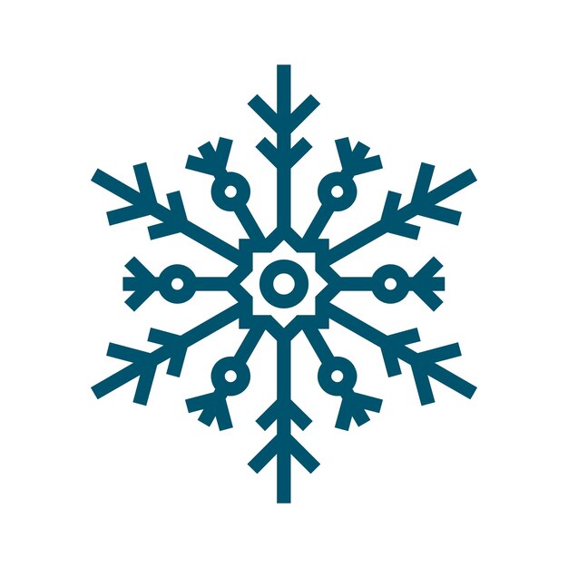 Diseño plano vectorial del elemento de copo de nieve