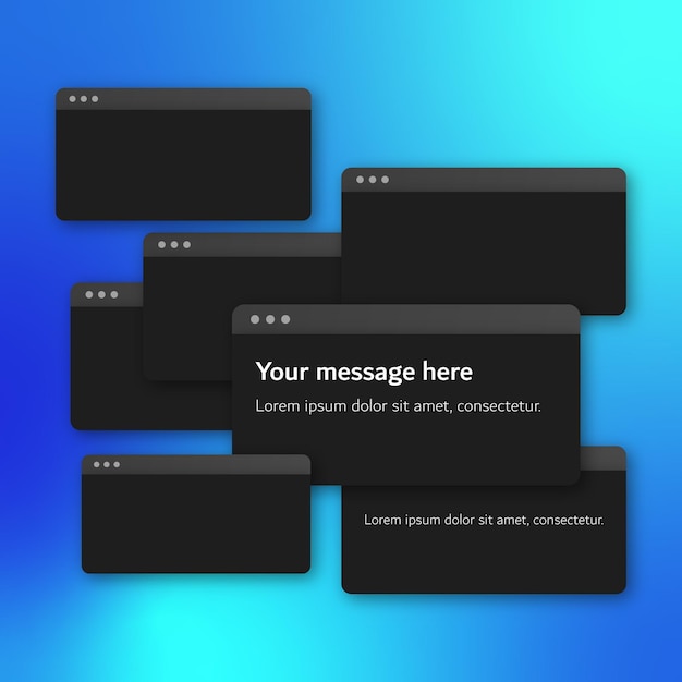 Diseño plano vectorial gratuito computadora demasiado mensaje de pop-up