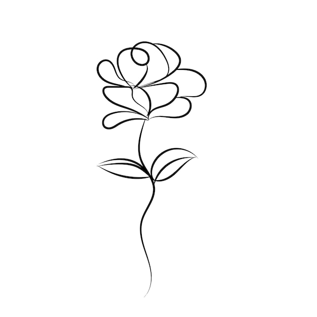 diseño plano vectorial de hojas y flores lineales