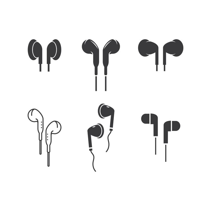 Vector diseño plano vectorial del icono del auricular del auricular