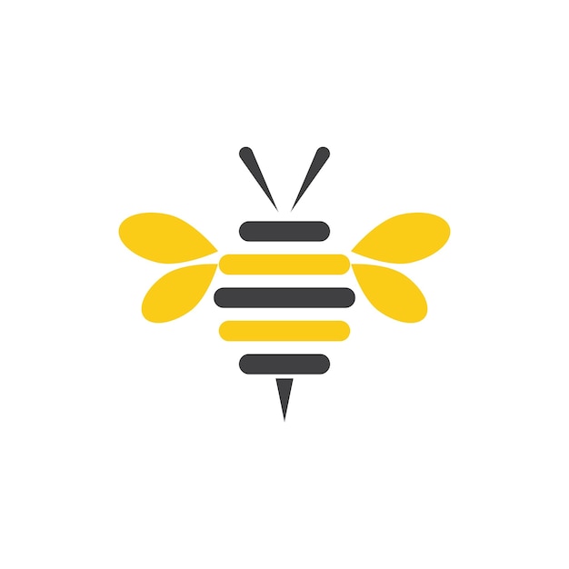 Diseño plano vectorial del icono del logotipo de la abeja