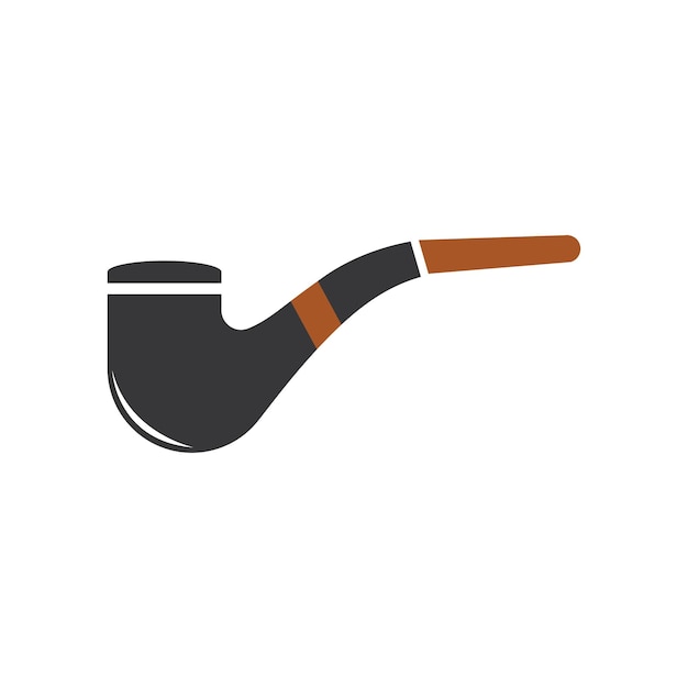 Diseño plano vectorial del icono de la pipa de fumar