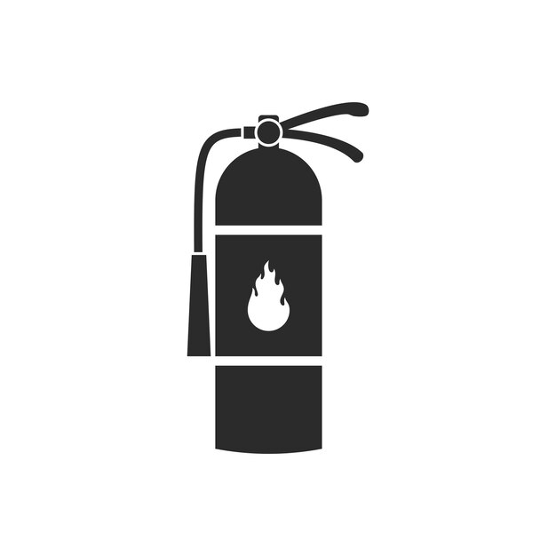 Diseño plano vectorial de ilustración del icono del extintor de incendios