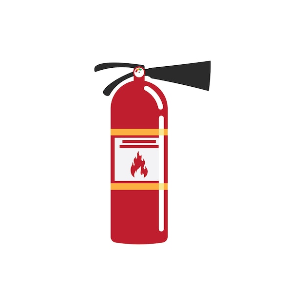 Diseño plano vectorial de ilustración del icono del extintor de incendios