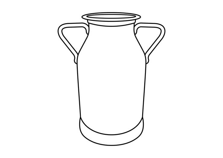 Vector diseño plano vectorial de jarro de leche negro y blanco aislado sobre fondo blanco