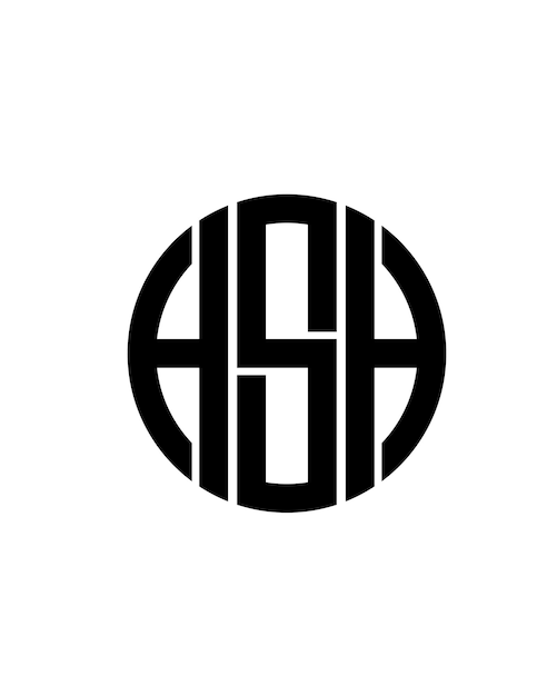 Diseño plano vectorial libre diseño de logotipo hsh