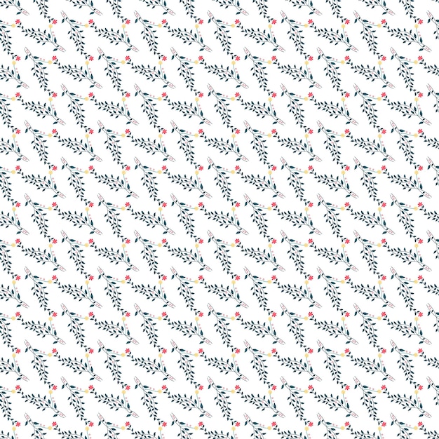 Diseño plano vectorial libre patrón de pequeñas flores
