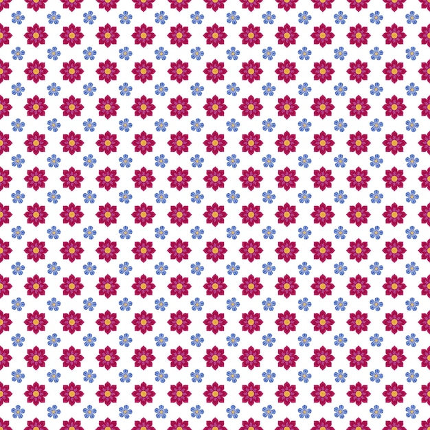 Diseño plano vectorial libre patrón de pequeñas flores