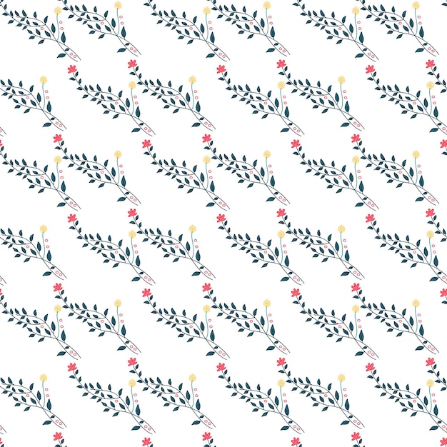 Diseño plano vectorial libre patrón de pequeñas flores