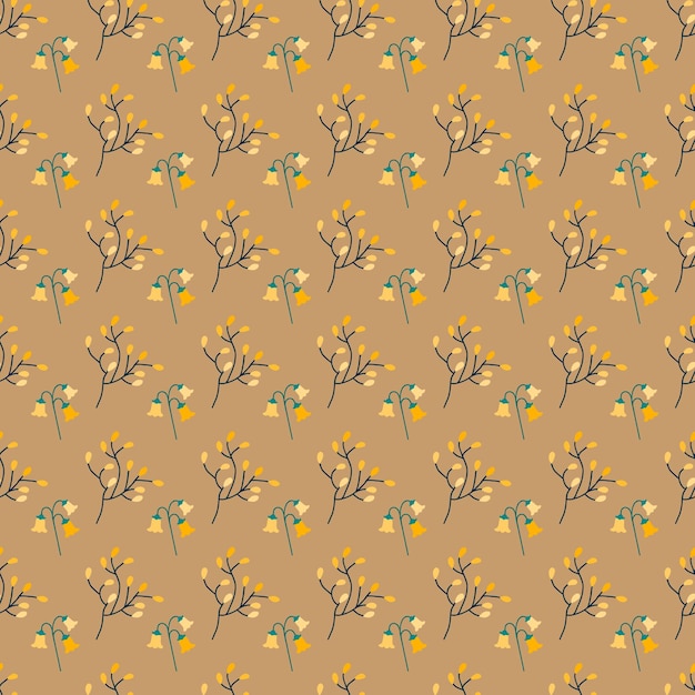 Diseño plano vectorial libre patrón de pequeñas flores