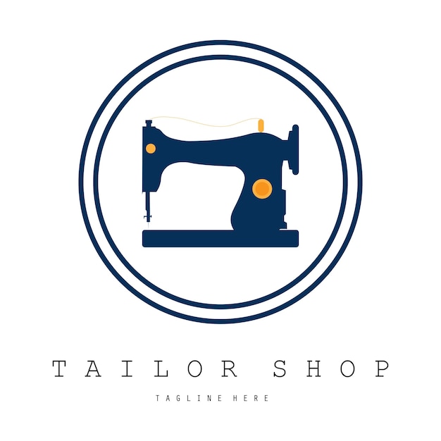 Diseño plano vectorial de logotipo de sastre o textil